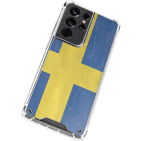 Sweden Flag Distressed Galaxy S21 Ultra 5G Clear Case